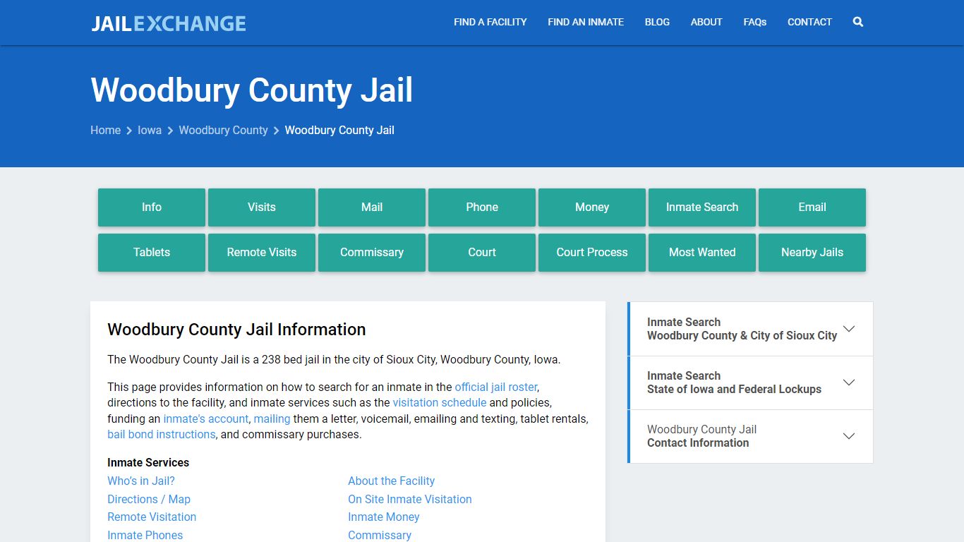 Woodbury County Jail, IA Inmate Search, Information